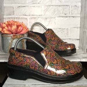Klogs Naples Paisley Print / Hippie Patent Leather Slip On Size 9.5 M